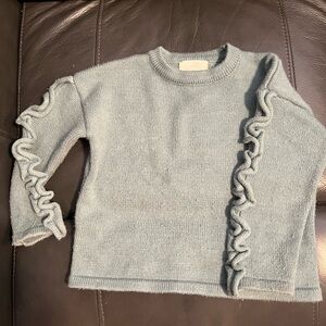 Elegant Sage Green Ruffle Sweater